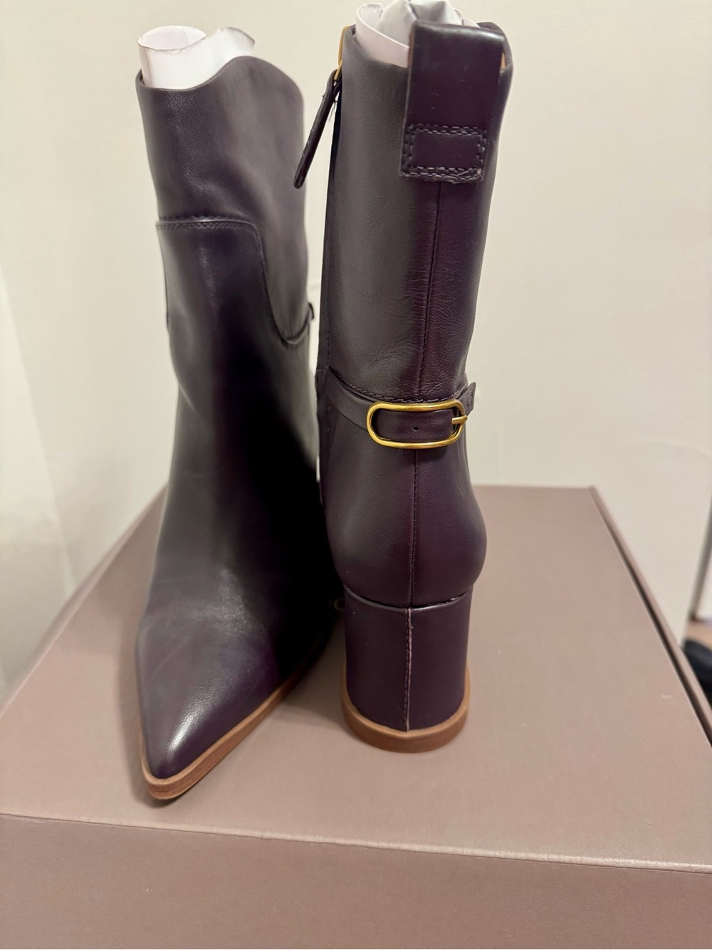 Franco Sarto L-Etta Eggplant Leather Heels - Eggplant Purple size 9 NWB